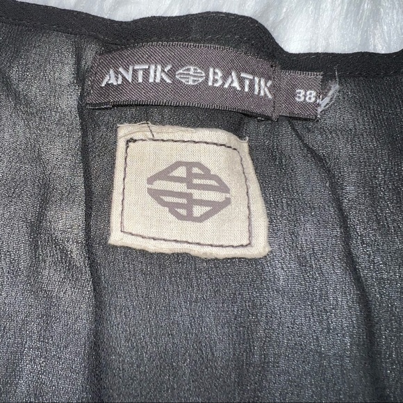 Antik Batik Black Sequined Long Sleeve Sheer Shirt Size 38 / 8 NWOT - Picture 4 of 6